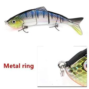 Sfeexun Lifelike 4 Segment Big Swimbaits for Bass Sinking Fishing Bass Lures Artificial Hard Bait Swimbait for Fishing, Great for Fisherman Dad Gift Style 4 (8.85 inches L 4.76oz)