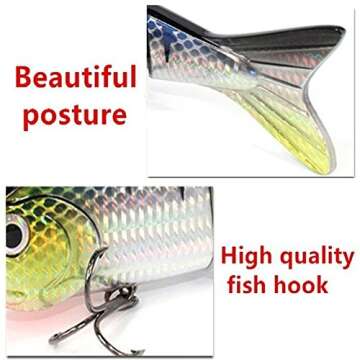 Sfeexun Lifelike 4 Segment Big Swimbaits for Bass Sinking Fishing Bass Lures Artificial Hard Bait Swimbait for Fishing, Great for Fisherman Dad Gift Style 4 (8.85 inches L 4.76oz)