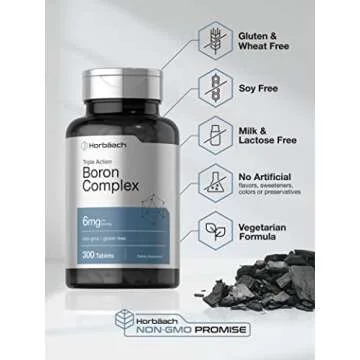 Horbäach Triple Action Boron Complex Supplement - 300 Tablets