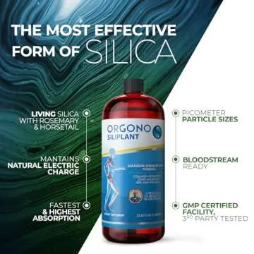 Orgono Siliplant | Vegan Collagen Booster | Supports Healthy Collagen and Elastin Production for Joint & Bone Support, Glowing Skin, Strong Hair & Nails. 66 Servings.