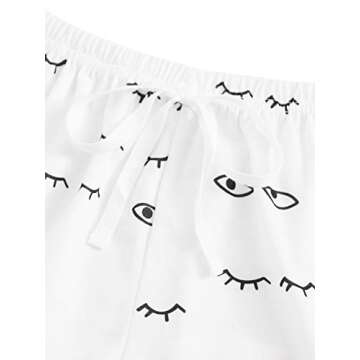 Chic WDIRARA Women's Closed Eyes Pajama Set in White