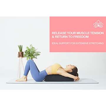 PADMA Yoga Bloster Rectangular Meditation and Supportive Pillow - Machine Washable Cover with Carry Both Handles and Exercise bands (Light Pink)