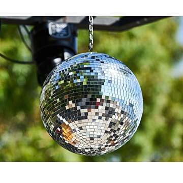 12" Disco Ball Mirror Ball Disco Party Decoration Stage Light Dj Light Effect Home Business Christmas Display Decoration Silver