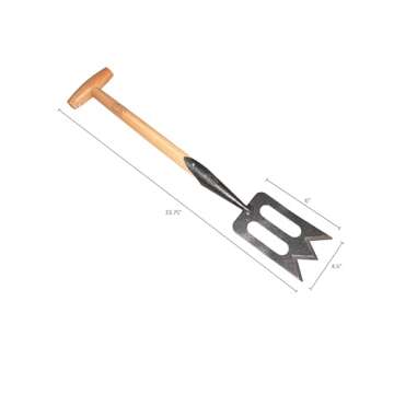 Dewit Perennial Spork Tempered Boron Steel T-Handle Tool for Gardening, Digging, and Dividing Perenn...
