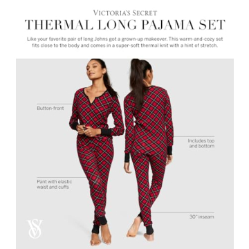 Stylish Cozy Victoria's Secret Thermal Pajama Set