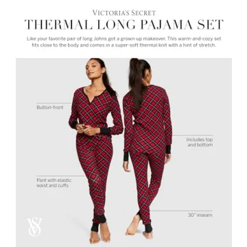 Stylish Cozy Victoria's Secret Thermal Pajama Set