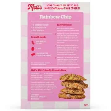 Meli’s Rainbow Chocolate Chip Gluten Free Cookie Mix, High Protein Baking Mix with Milk Chocolate ...