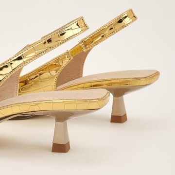 LVOMU Women's Stylish Plaid Kitten Heels for Comfort