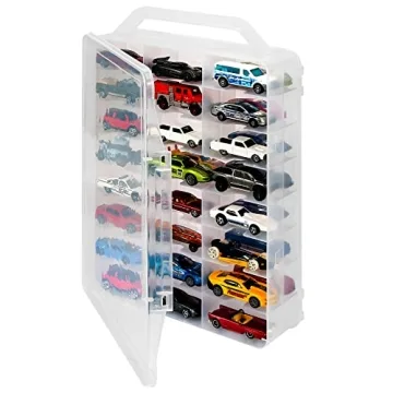 KISLANE Storage Case for 48 Toy Cars | Portable & Transparent