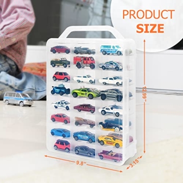 KISLANE Storage Case for 48 Toy Cars | Portable & Transparent