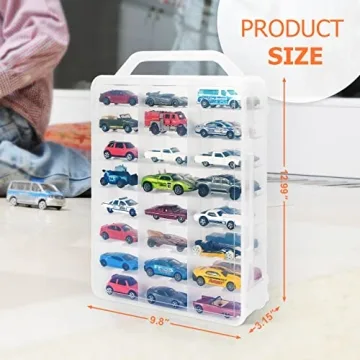 KISLANE Storage Case for 48 Toy Cars | Portable & Transparent