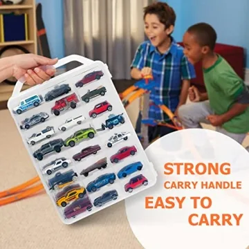 KISLANE Storage Case for 48 Toy Cars | Portable & Transparent