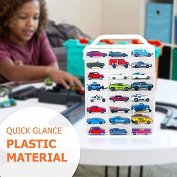 KISLANE Storage Case for 48 Toy Cars | Portable & Transparent