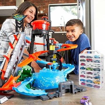 KISLANE Storage Case for 48 Toy Cars | Portable & Transparent