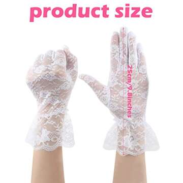 SATINIOR Ladies Lace Gloves for Women Tea Party Elegant Short Courtesy Gloves for Wedding Dinner Ope...