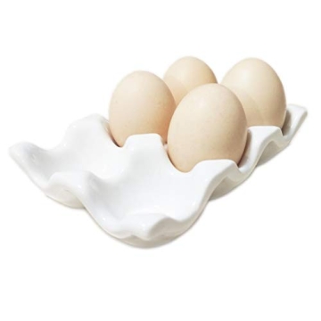 Bealuffe Ceramic Egg Holder - Stylish & Functional Kitchen Storage for 6 Eggs