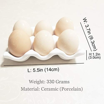 Bealuffe Ceramic Egg Holder for Kitchen Countertop & Fridge