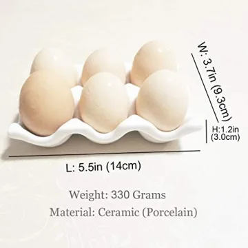 Bealuffe Ceramic Egg Holder for Kitchen Countertop & Fridge