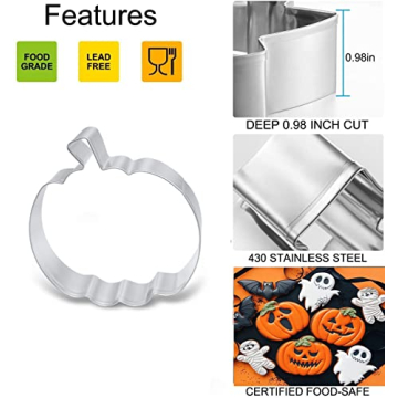 Pumpkin Cookie Cutters Set Perfect for Halloween Baking Fun