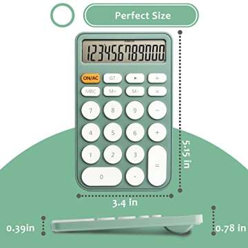 VEWINGL Standard Calculator 12 Digit,Desktop Large Display and Buttons,Calculator with Large LCD Display for Office,School, Home & Business Use,Automatic Sleep,with Battery