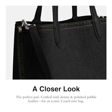 Stylish Coach Willow Tote 24, Chic Denim Handbag