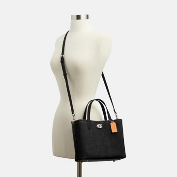 Stylish Coach Willow Tote 24, Chic Denim Handbag