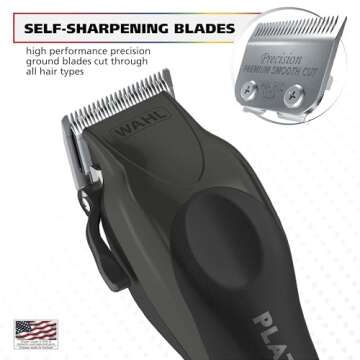 Wahl USA Pro Series Platinum Corded Clipper & Corded Trimmer for Home Haircutting with Color Coded Guide Combs – Model 79804-100