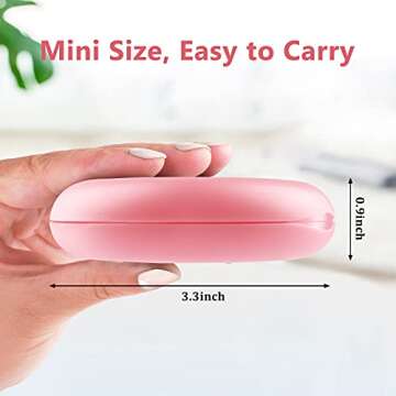 Retainer Case,Solid Orthodontic Retainer Case with Mirror-Pink