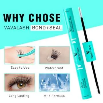 VAVALASH Lash Bond and Seal Waterproof Lash Glue 2 in 1 Long Lasting Lash Extension Glue for Eyelash Extensions Strong Hold Waterproof Adhesive and Sealant DIY Lash Extension Glue