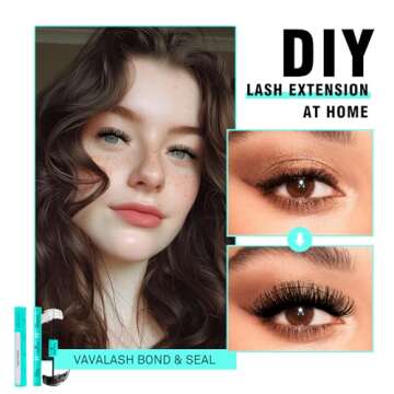 VAVALASH Lash Bond and Seal Waterproof Lash Glue 2 in 1 Long Lasting Lash Extension Glue for Eyelash Extensions Strong Hold Waterproof Adhesive and Sealant DIY Lash Extension Glue