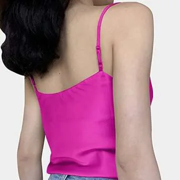 Miqieer Basic Women's Silk Tank Top Ladies V-Neck Camisole Silky Loose Sleeveless Blouse Satin Tank ...