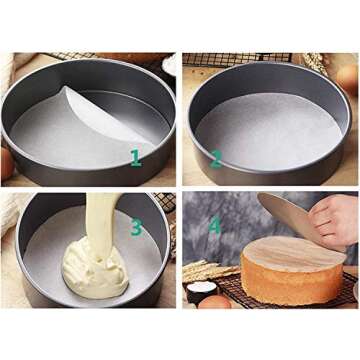 WANTan (set of 200)Parchment Paper Baking Circles 8 Inch Diameter, Baking Paper Liners for Baking Cakes, Cooking, Dutch Oven, Air Fryer, Cheesecakes, Tortilla Press