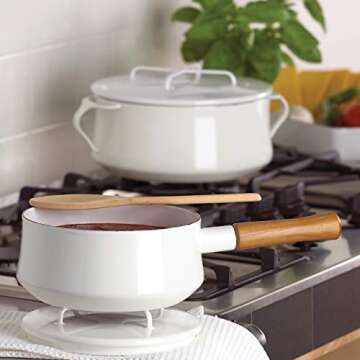 Dansk Kobenstyle Medium White Saucepan for Elegant Cooking