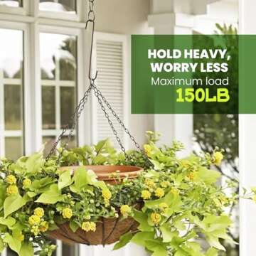 6 Pack heavy duty s hooks,Brown strong metal big hooks for hanging plants or large items as potted p...