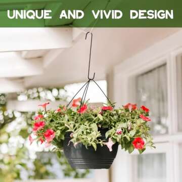 6 Pack heavy duty s hooks,Brown strong metal big hooks for hanging plants or large items as potted plants,garden tools,bird cages,animal feeders