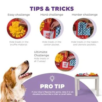Outward Hound by Nina Ottosson Activity Matz Fast Food Fun Plush Dog Puzzle Mat Dog Enrichment Dog Toy, Level 2 Intermediate, Multicolored