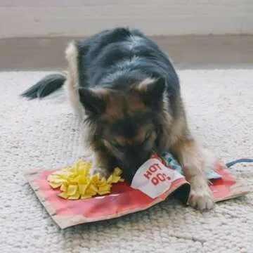 Outward Hound by Nina Ottosson Activity Matz Fast Food Fun Plush Dog Puzzle Mat Dog Enrichment Dog Toy, Level 2 Intermediate, Multicolored