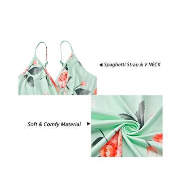 Newshows Women's Clothing Spring 2025 Maternity Clothes Photoshoot Sleeveless Hawaiian Split Long Maxi Summer Wedding Guest Dress (Green Floral Orange, X-Large)