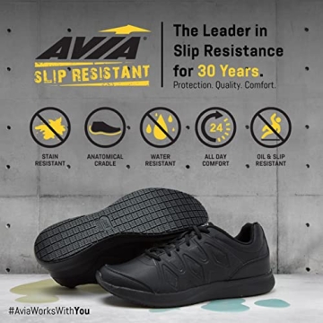 Avia Avi-Skill Non Slip Work Shoes for Men - Black
