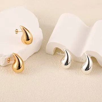 Lightweight ASCONA Silver Chunky Hoop Earrings for Women