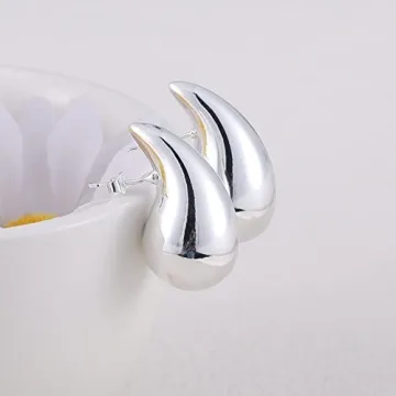 Lightweight ASCONA Silver Chunky Hoop Earrings for Women