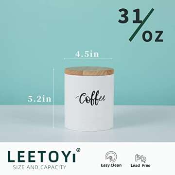 Stylish LEETOYI Porcelain Food Storage Container 4.5 Inch