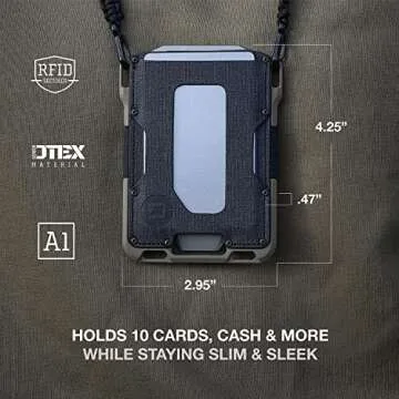 Dango Slim Minimalist Wallet for Men - RFID Blocking - Leather, Black Dtex/Desert Sand + Multi-Tool