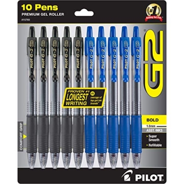 Pilot G2 Bold Gel Pens - Smooth Writing Pens Pack of 10