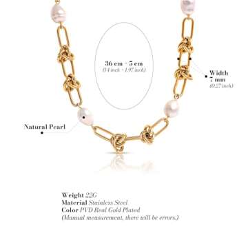 Ceres Paris 18K Plated Gold Necklace with Freshwater Pearls