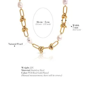 Ceres Paris 18K Plated Gold Necklace with Freshwater Pearls