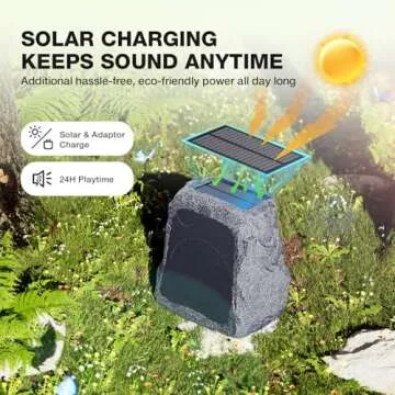 BlitzRock Outdoor Speakers - 80W Solar-Powered Audio