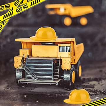 Bonuci 12 Pcs Construction Party Favors Mini Flashlight Keychain Miniature Helmet Flashlight Small Safety Hat Keychain for Man Construction Themed Birthday Party Gifts Prizes Supplies