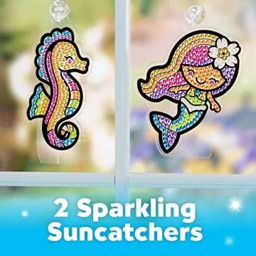 Creativity for Kids Big Gem Diamond Painting Kit - Create Your Own Under the Sea Friends Stickers and Suncatchers - Mermaid and Diamond Art for Kids