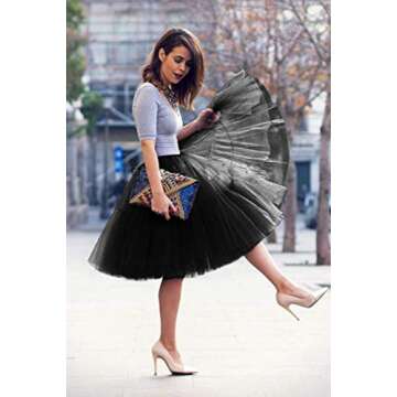 BABYONLINE Black Tutu Skirt for Women Beetlejuice Costume